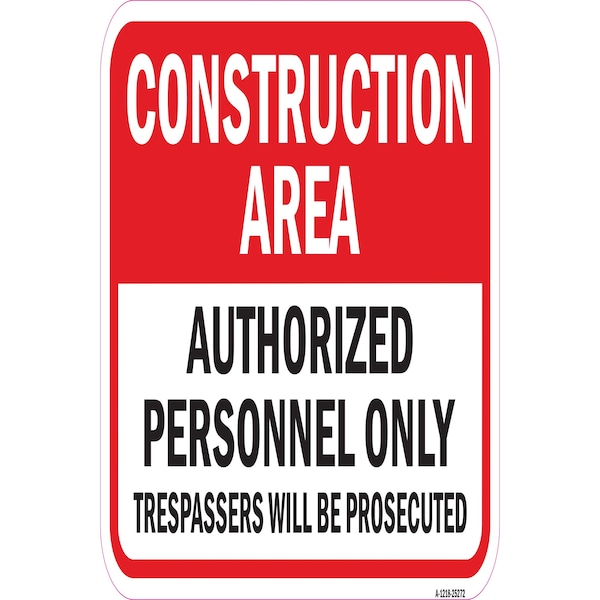 Signmission Safety Sign, 12 in Height, Aluminum, 25272 A-1218-25272 - main